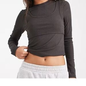 Women's Long Sleeve Mesh Layered Top
